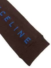 羊毛标志围巾 棕色/蓝色