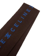 羊毛标志围巾 棕色/蓝色