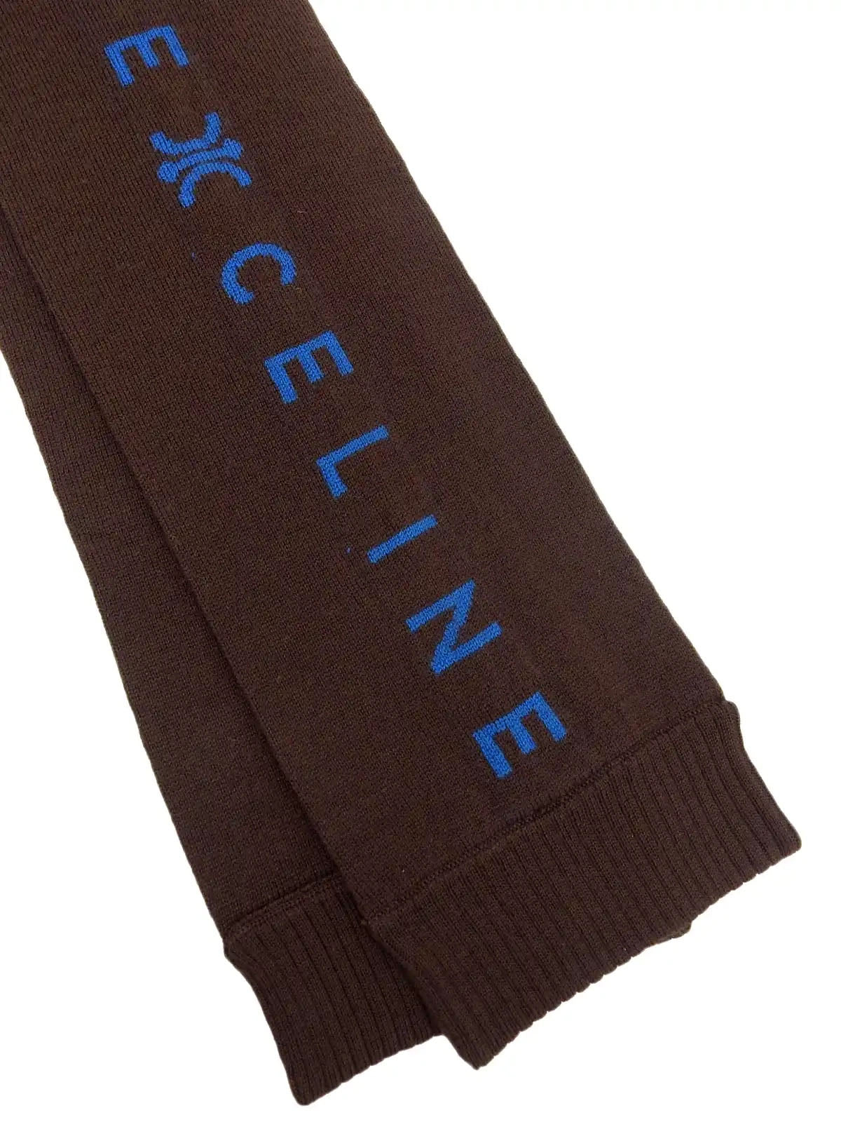 羊毛标志围巾 棕色/蓝色