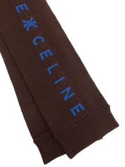 羊毛标志围巾 棕色/蓝色