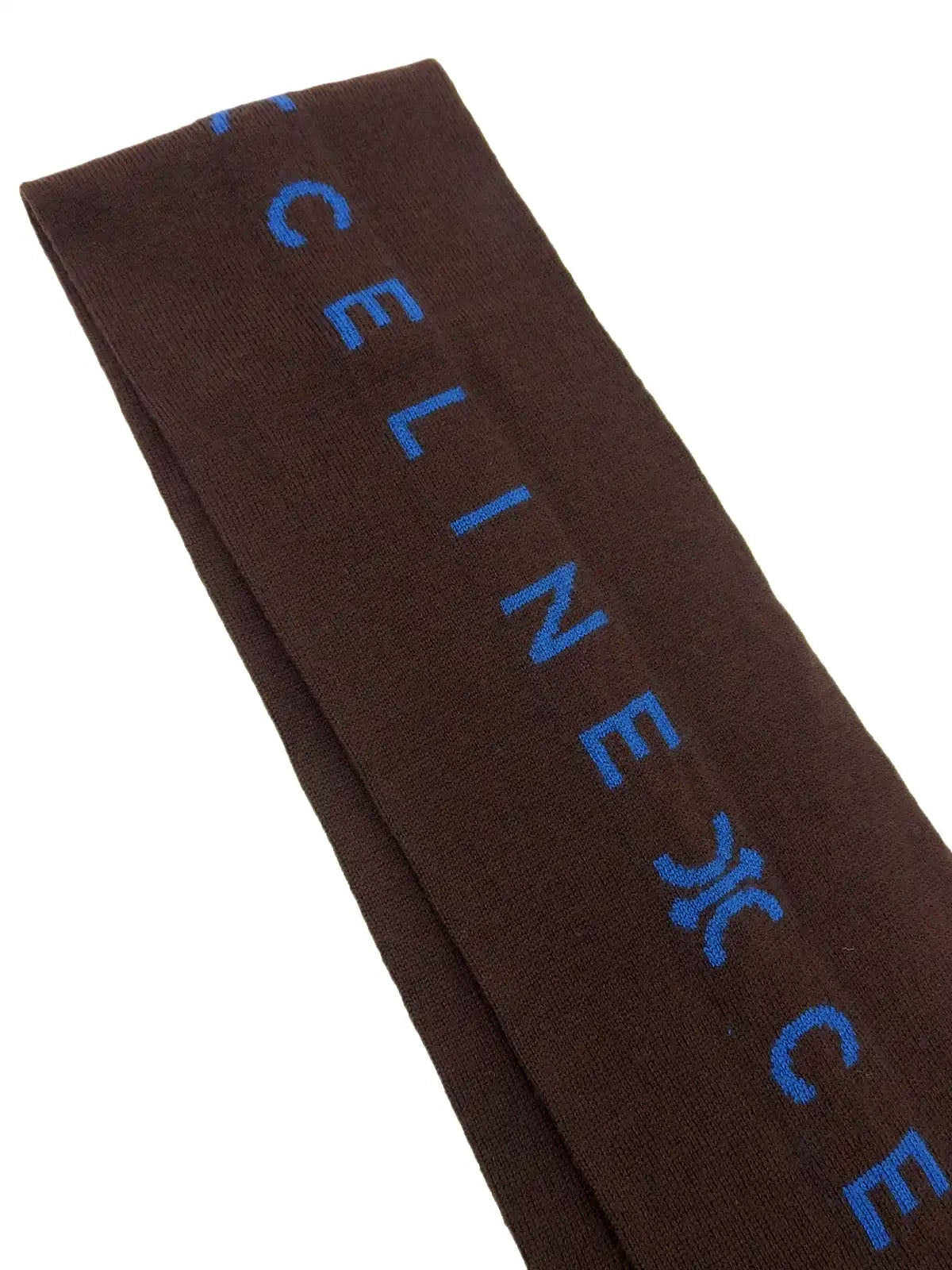 Wool logo scarf in brown/blue