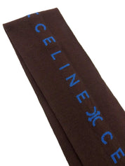Wool logo scarf in brown/blue