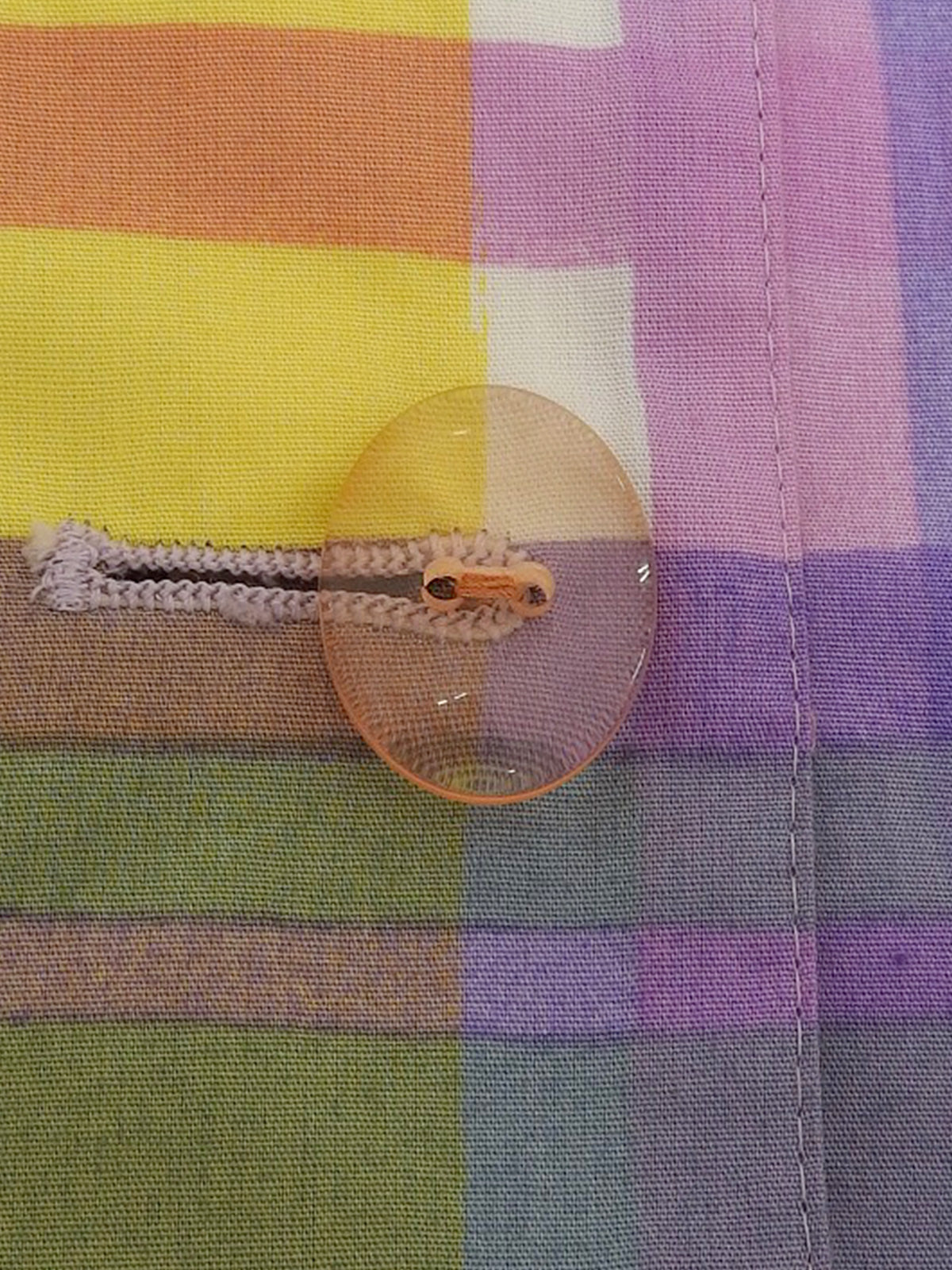 チェックパターンクリアボタンセットアップ ピンク/パープル/マルチ