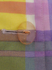 チェックパターンクリアボタンセットアップ ピンク/パープル/マルチ