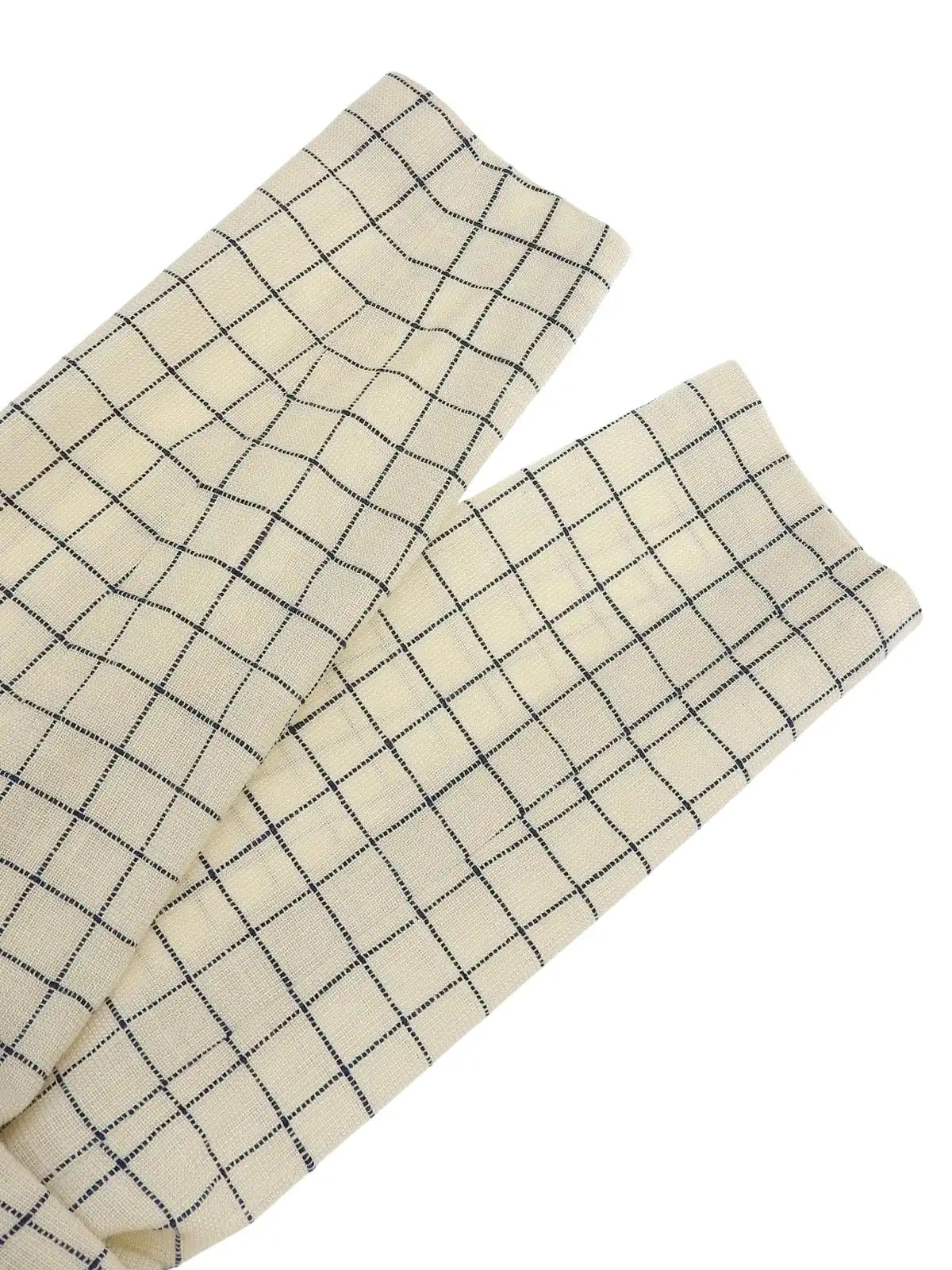 Block Check Pattern Shell Logo Button Jacket in Ivory/Navy