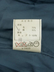 Wool logo stand collar blouson green
