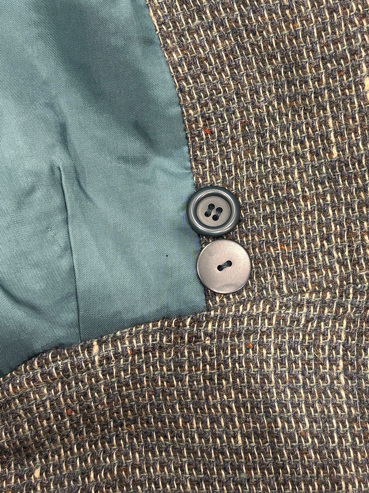 Wool logo stand collar blouson green