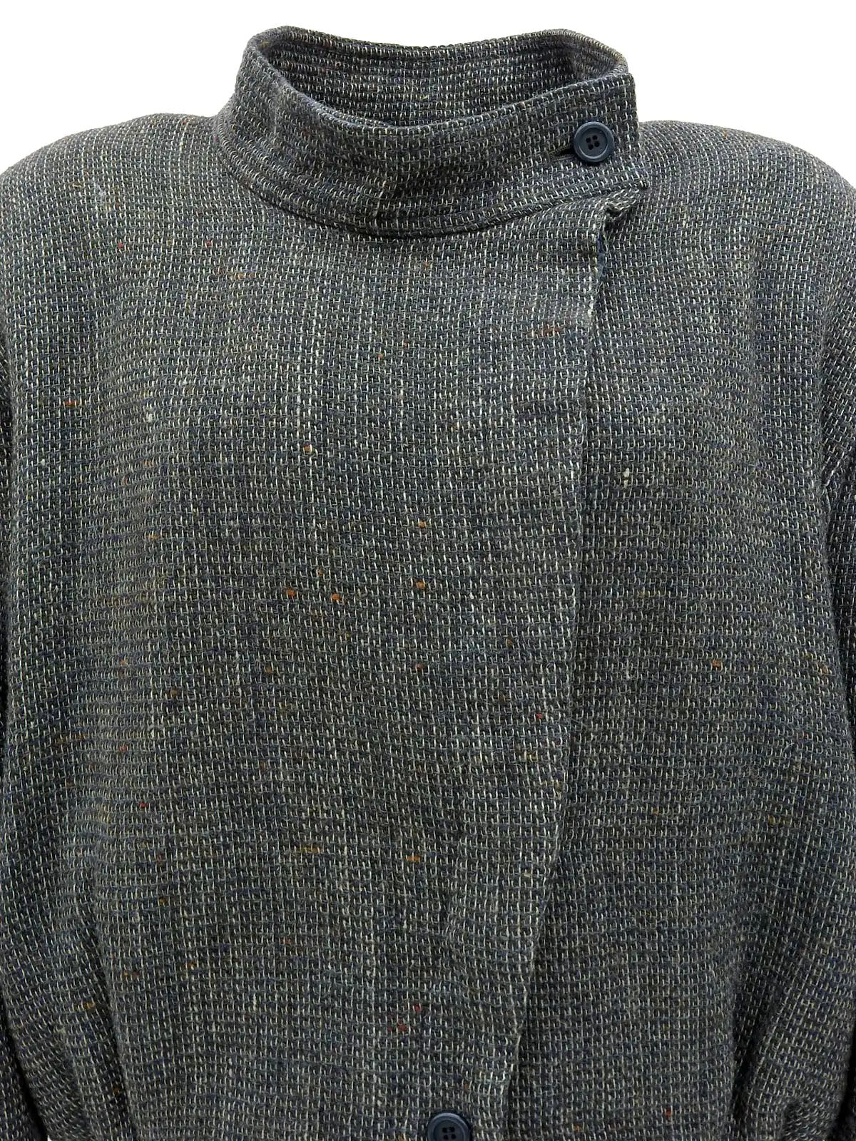 Wool logo stand collar blouson green