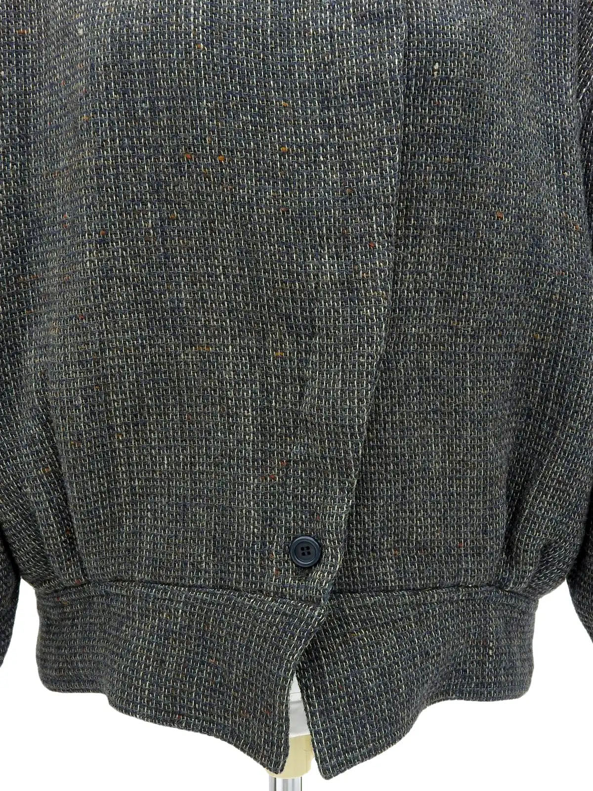 Wool logo stand collar blouson green