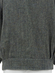 Wool logo stand collar blouson green