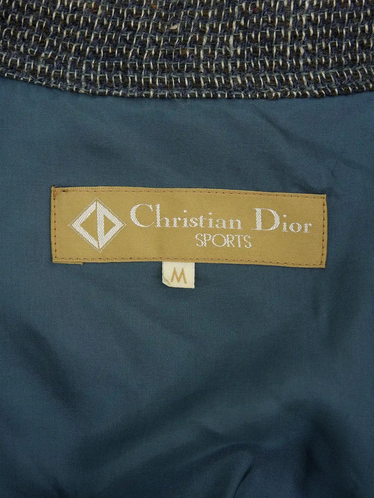 Wool logo stand collar blouson green