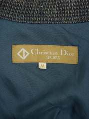 Wool logo stand collar blouson green