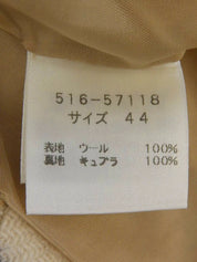 ウールチェックパターンロゴボタンジャケット　ベージュ／ブラウン