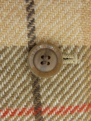 羊毛格纹标志纽扣夹克 米色/棕色