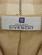 羊毛格纹标志纽扣夹克 米色/棕色