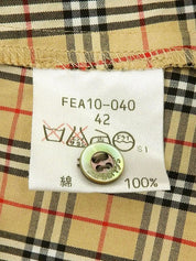 ノバチェックロゴ刺繍長袖シャツ ベージュ/マルチ