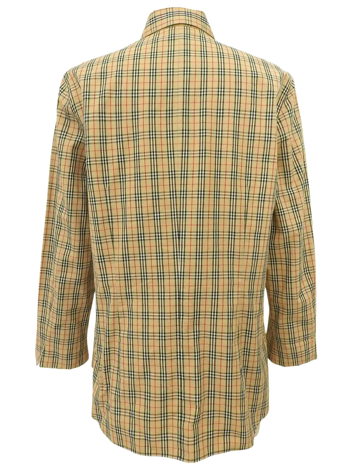 Nova Check Logo Embroidered Long Sleeve Shirt in Beige/Multi