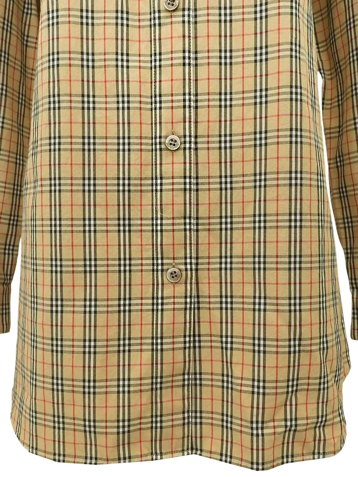 ノバチェックロゴ刺繍長袖シャツ ベージュ/マルチ