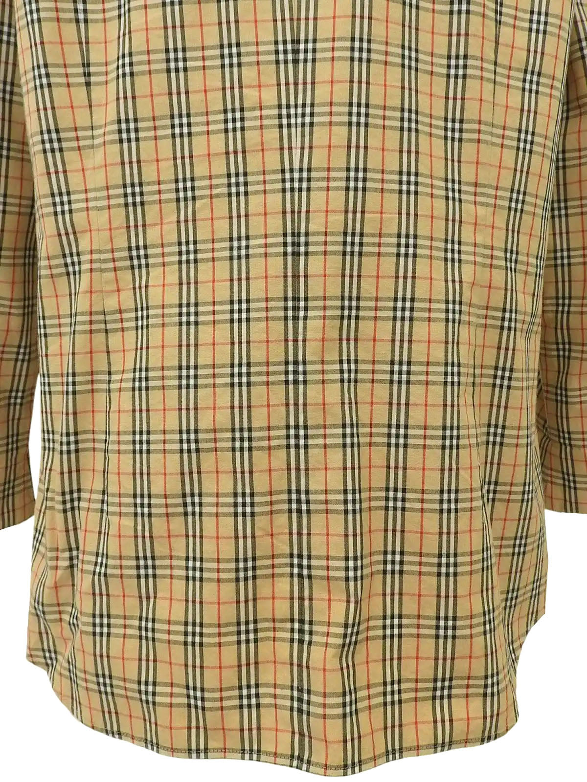 Nova Check Logo Embroidered Long Sleeve Shirt in Beige/Multi