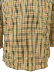 Nova Check Logo Embroidered Long Sleeve Shirt in Beige/Multi