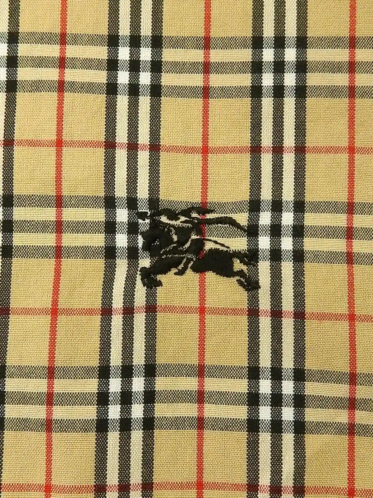ノバチェックロゴ刺繍ロングスリーブシャツ　ベージュ／マルチ