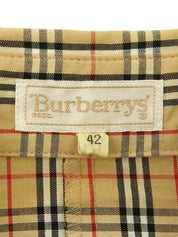 ノバチェックロゴ刺繍長袖シャツ ベージュ/マルチ