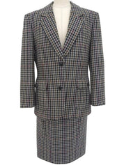 ハウンドトゥースパターンセットアップ　グレー／マルチ