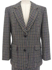 ハウンドトゥースパターンセットアップ　グレー／マルチ