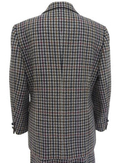 ハウンドトゥースパターンセットアップ　グレー／マルチ