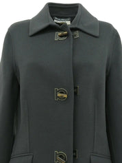 ガンチーニプレートロングコート　ダークグレー