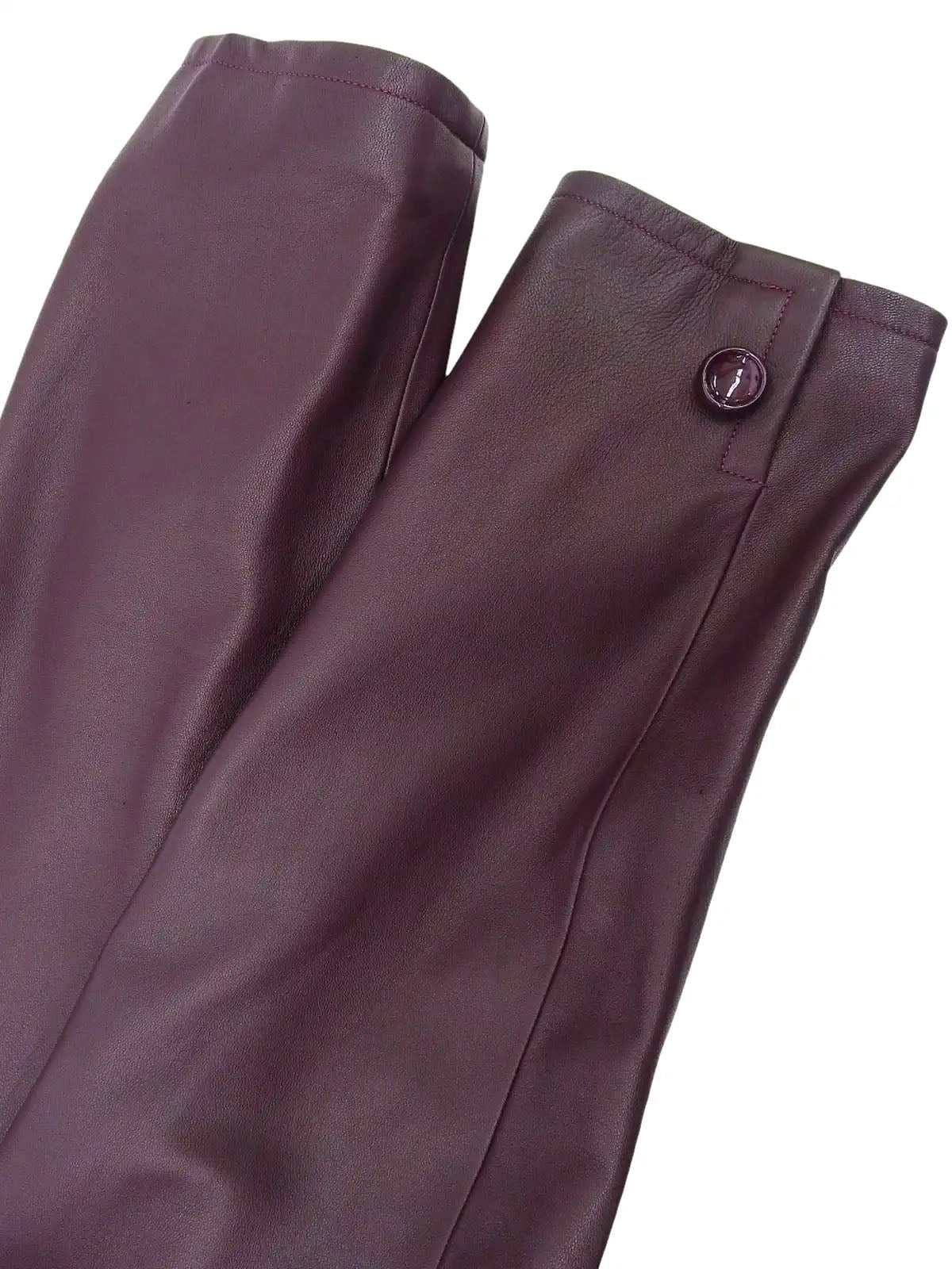 Real Leather Collarless Set Up in Purple