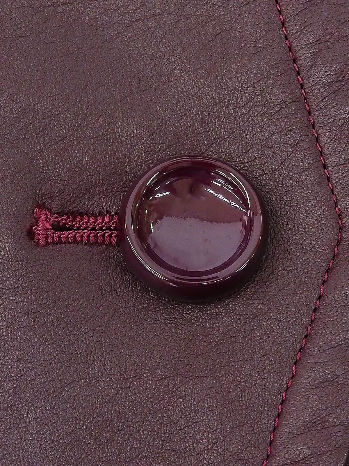 Real Leather Collarless Set Up in Purple