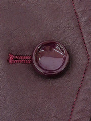 Real Leather Collarless Set Up in Purple