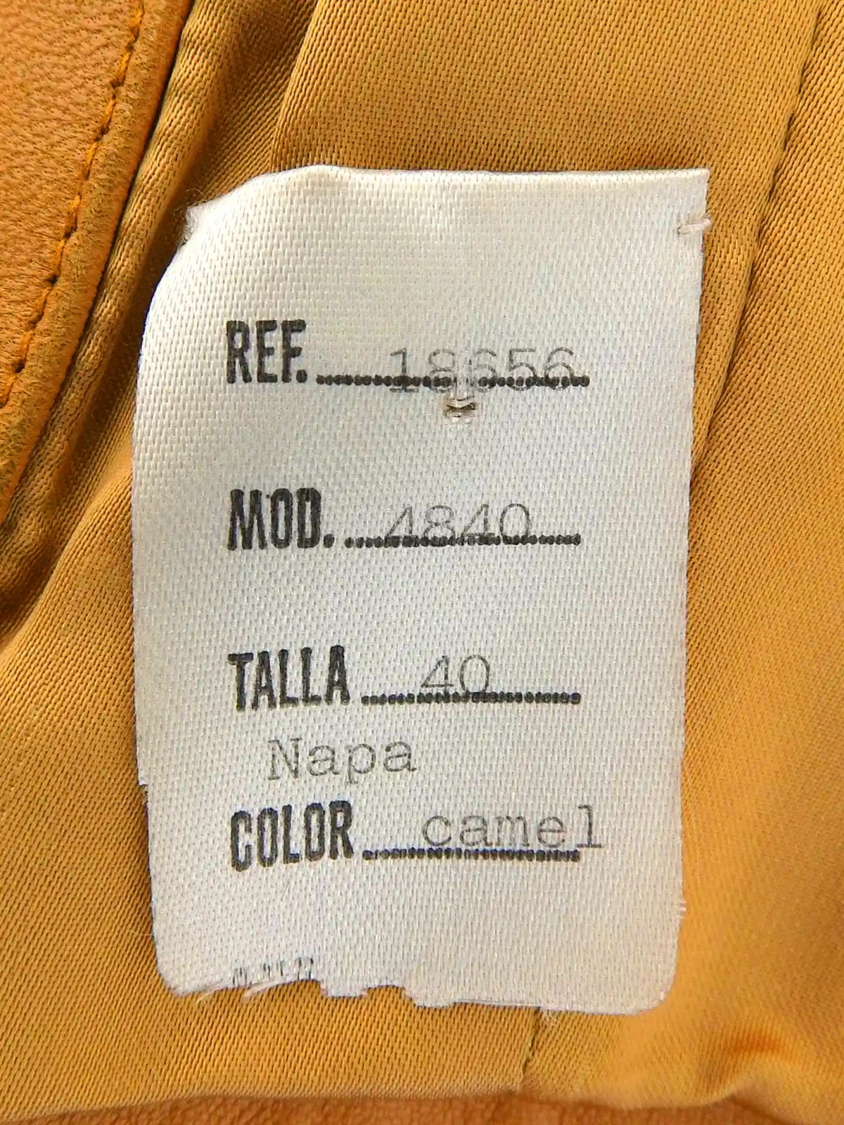 Logo Button Leather Jacket in Camel