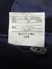 ウールダブルブレストロングコート　ネイビー