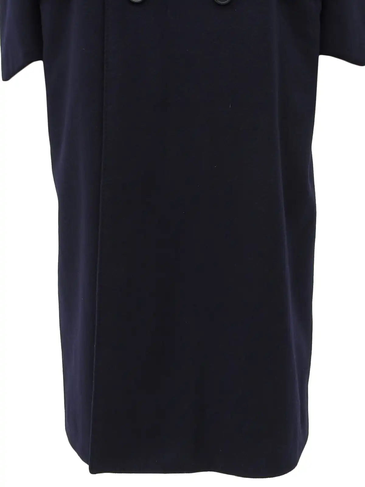 Navy double-breasted wool long coat