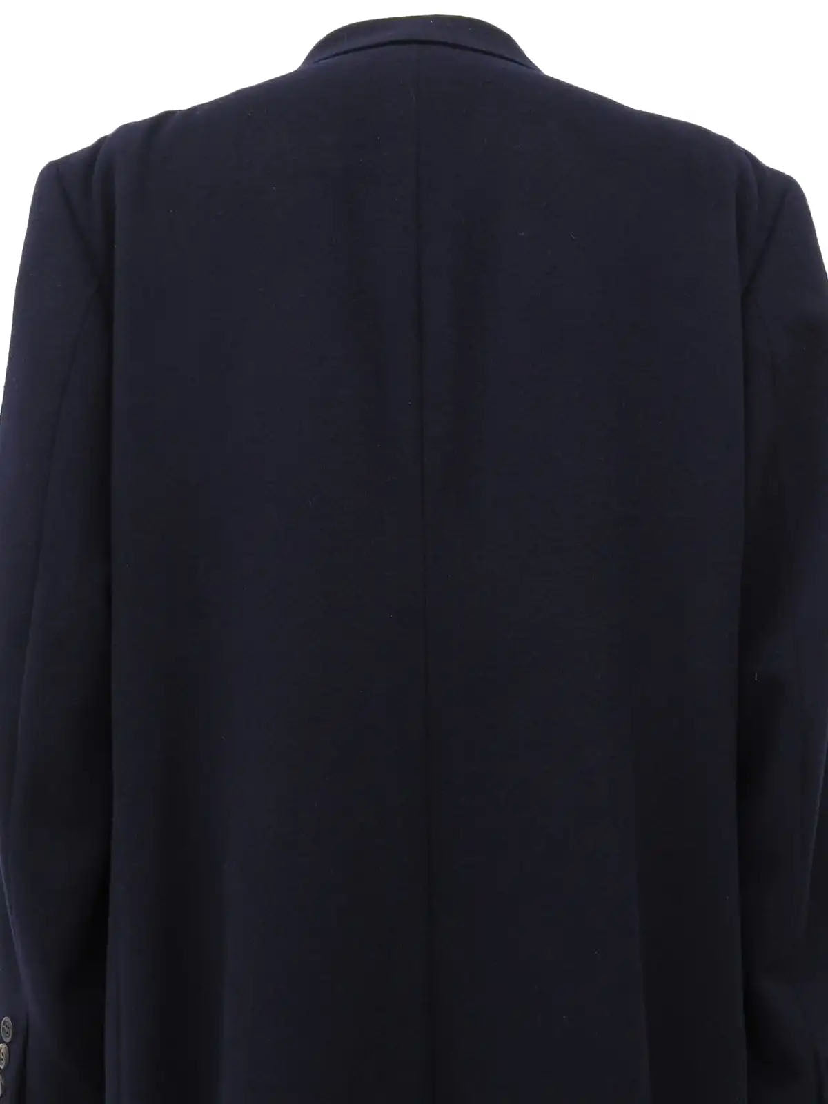 Navy double-breasted wool long coat