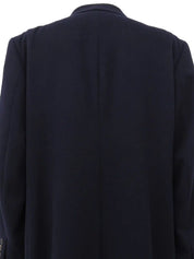 Navy double-breasted wool long coat