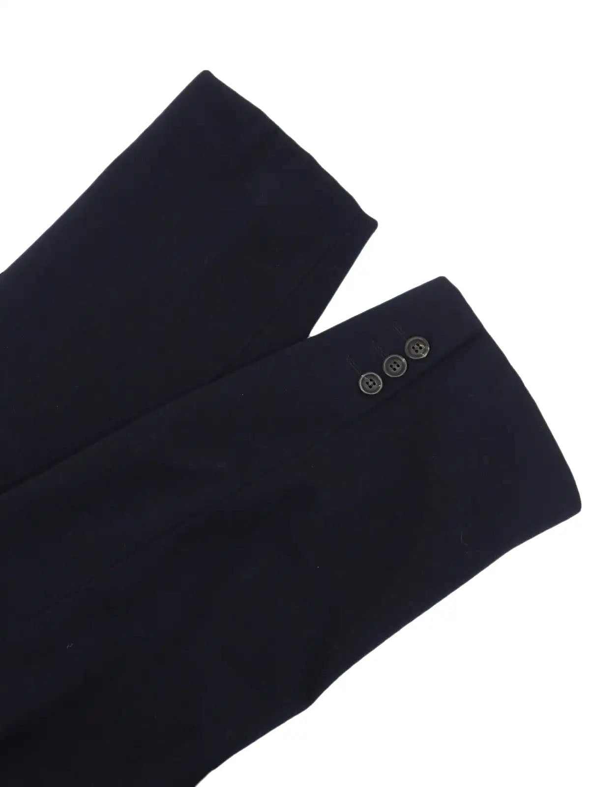 Navy double-breasted wool long coat
