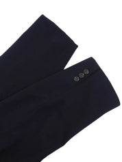 Navy double-breasted wool long coat