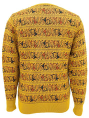Design Pattern Long Sleeve Knit Sweater in Mustard/Multi