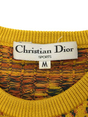 Design Pattern Long Sleeve Knit Sweater in Mustard/Multi