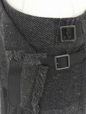 Wool check pattern skirt in gray/black