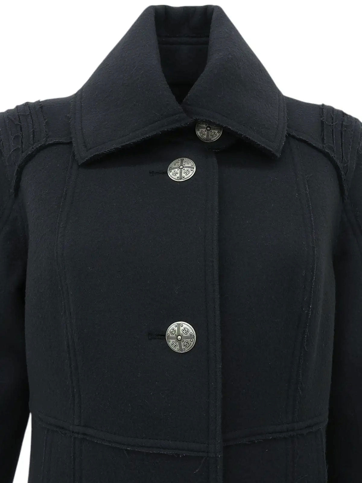 2009 Wool 4CC Mark Button Coat, Charcoal Gray