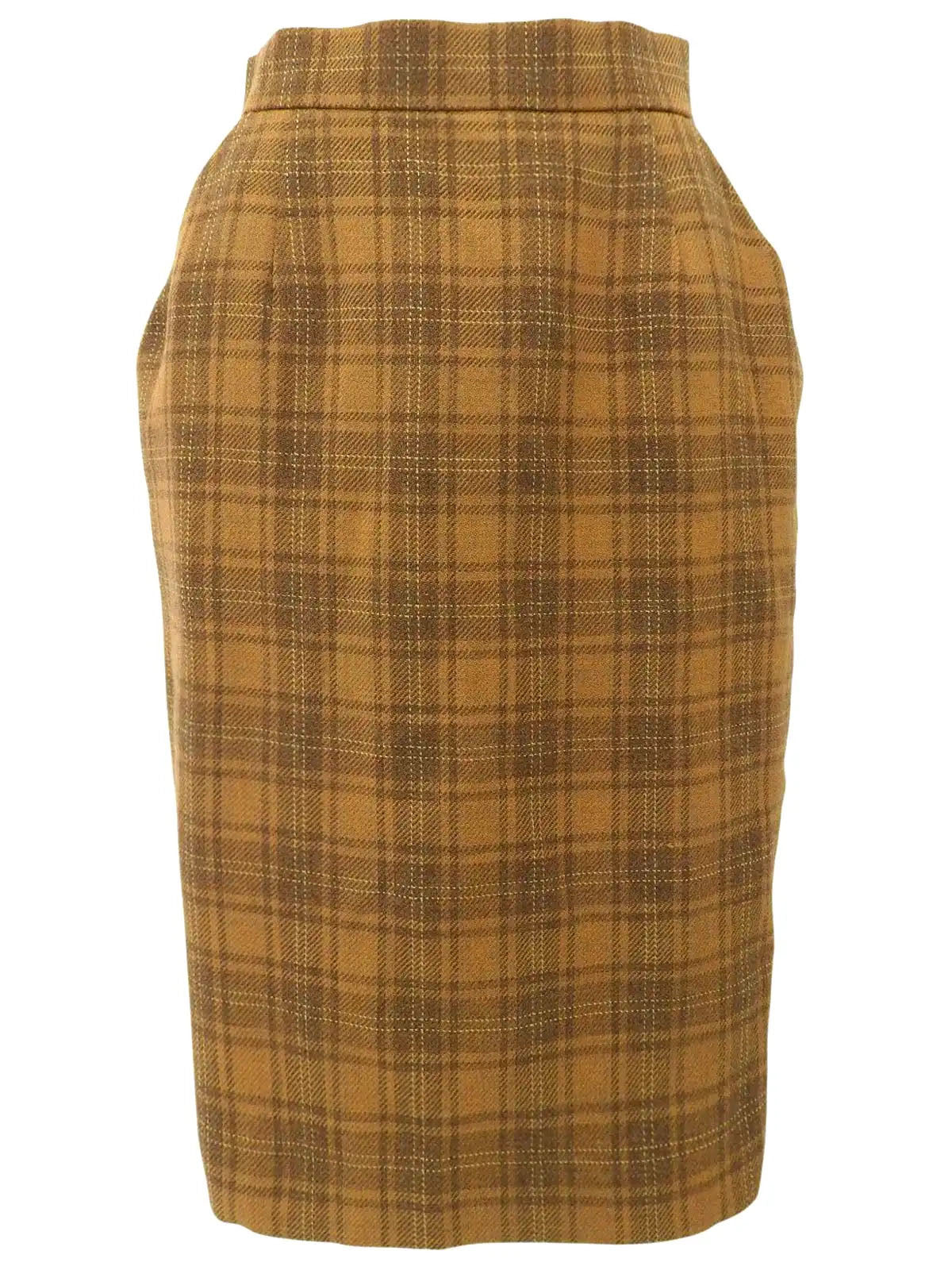 Wool Check Pattern Set in Camel/Brown