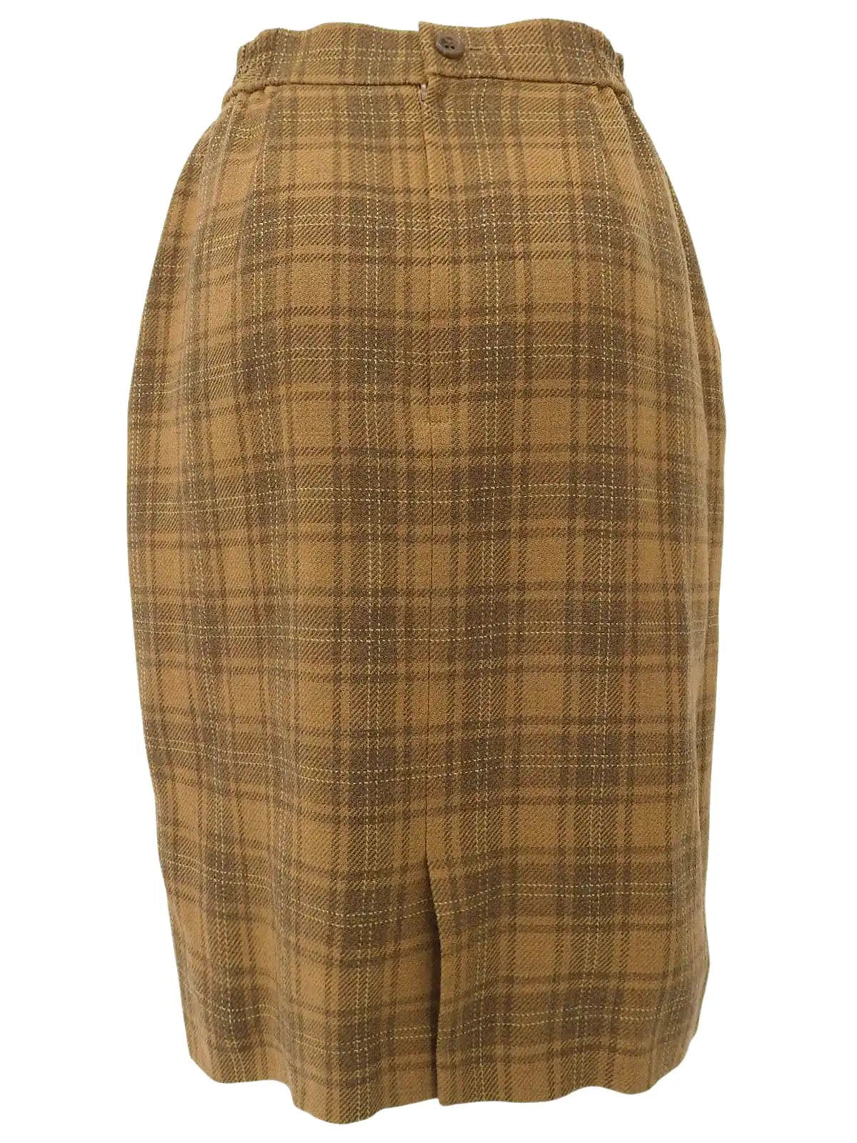 Wool Check Pattern Set in Camel/Brown