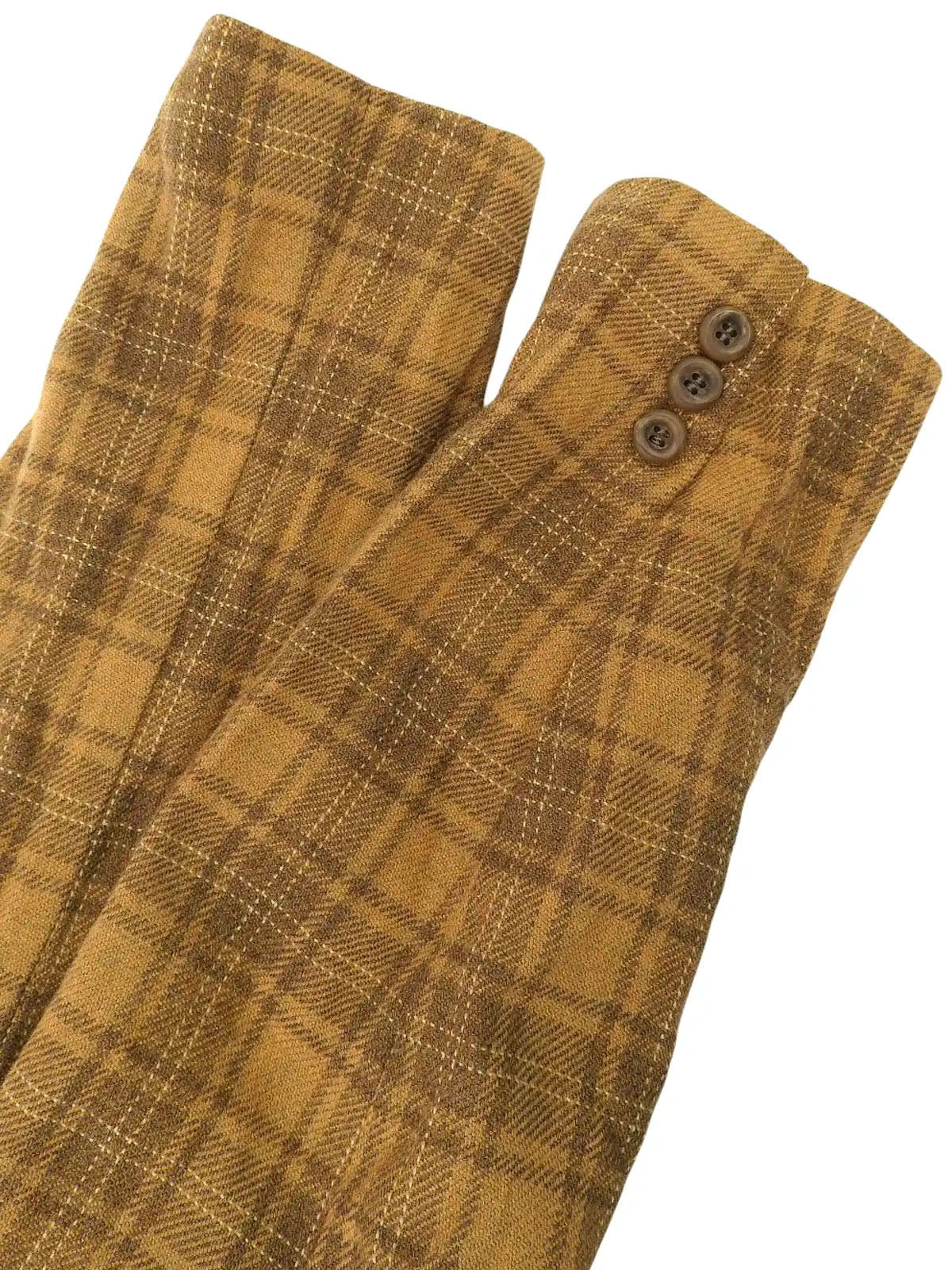 Wool Check Pattern Set in Camel/Brown