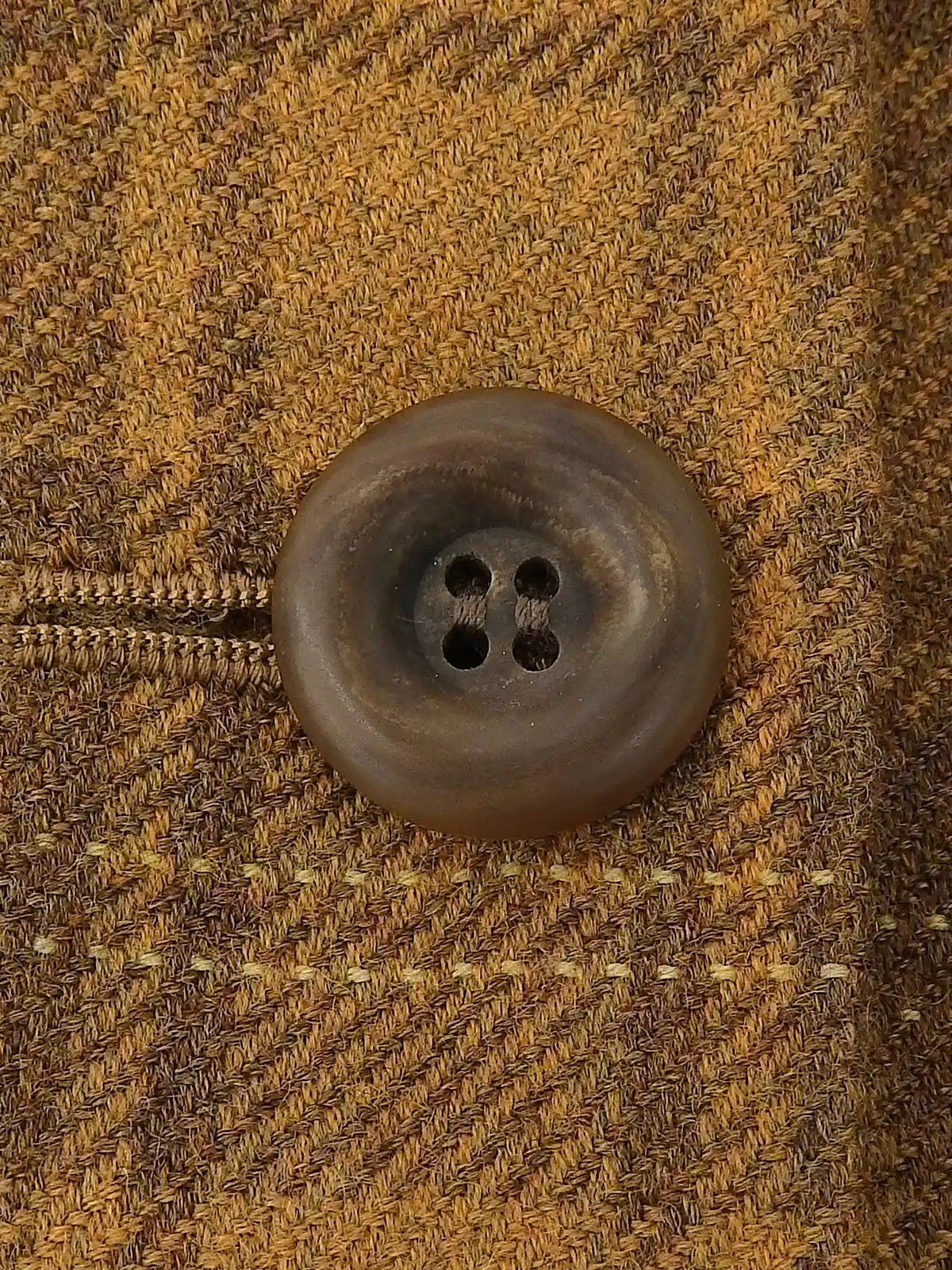 ウールチェックパターンセットアップ キャメル/ブラウン