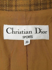 ウールチェックパターンセットアップ キャメル/ブラウン