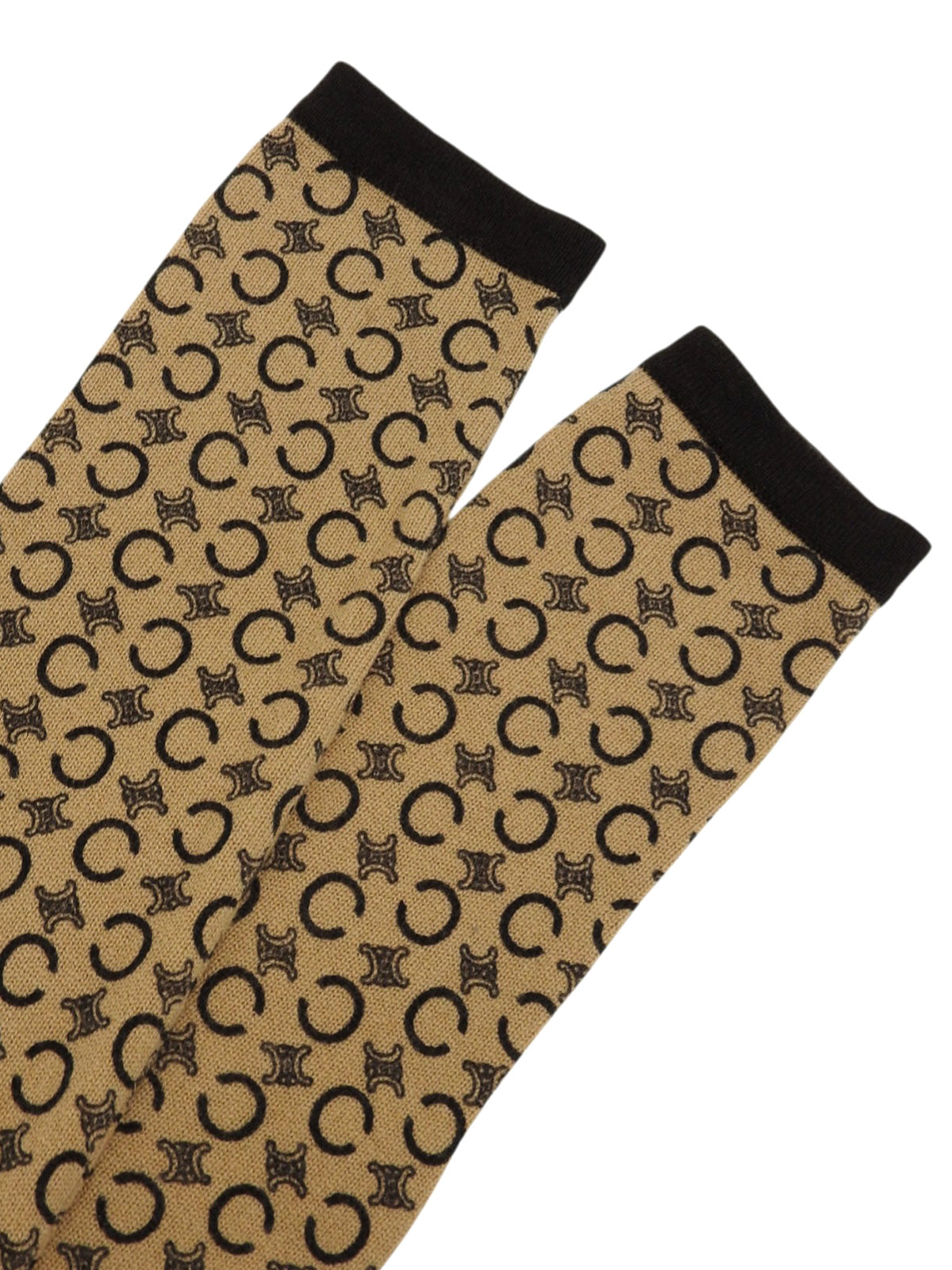 Cashmere Macadam Pattern Long Sleeve Top in Beige/Brown